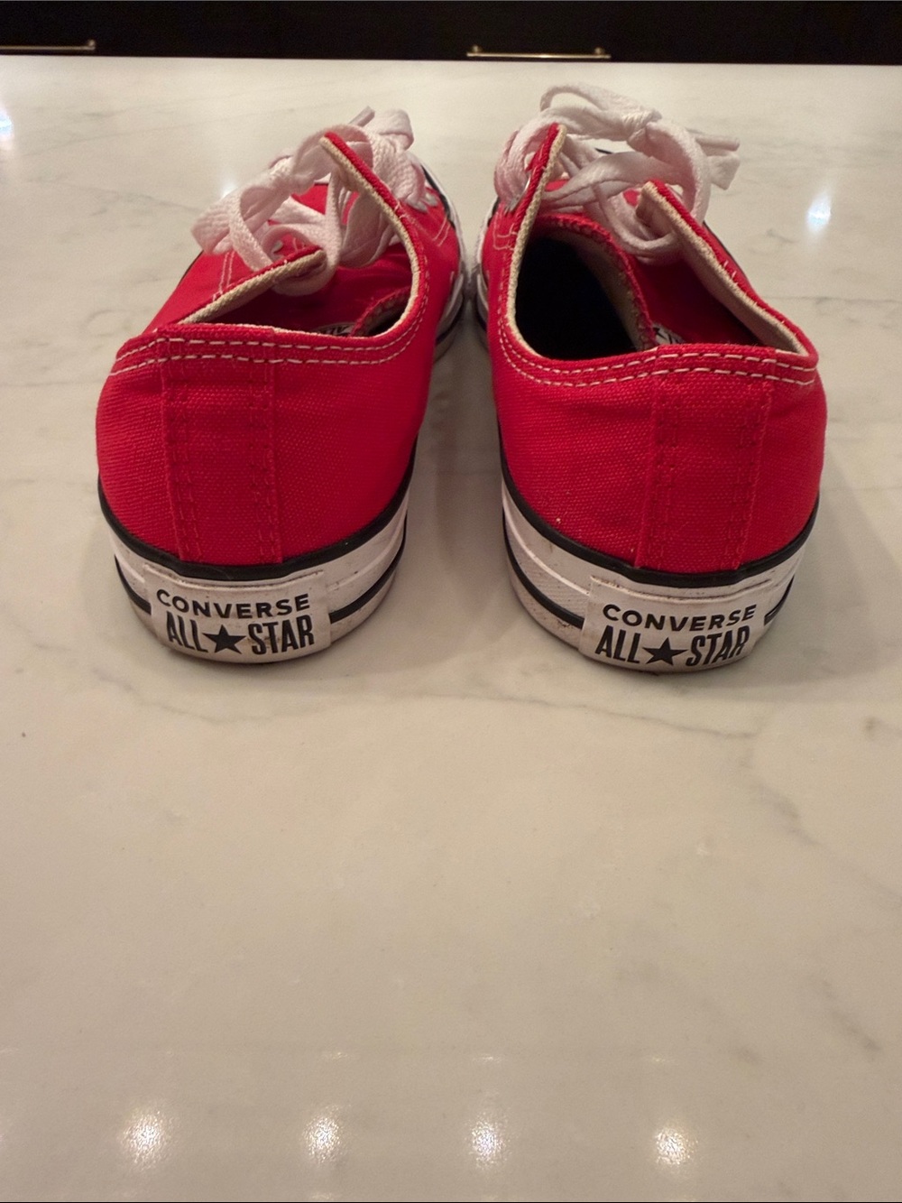 Converse Red and White Kids Low-Top Canvas Sneakers - Picture 4 of 5
